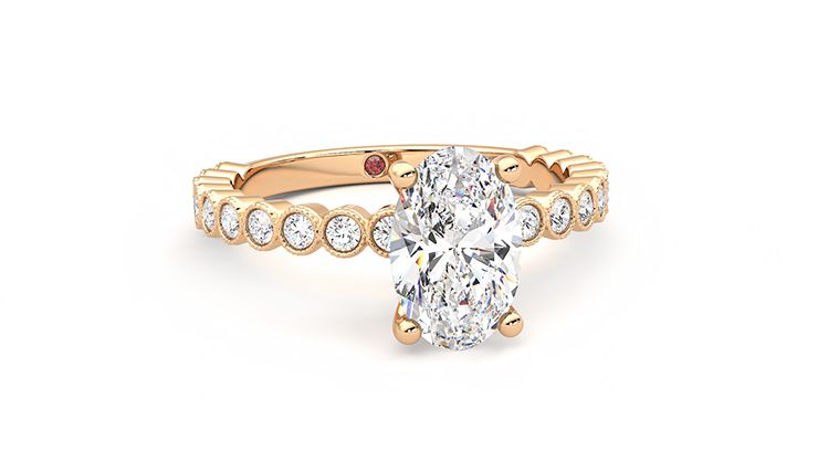 Taylor & Hart Flourish Oval Engagement Ring 360 degree image 3