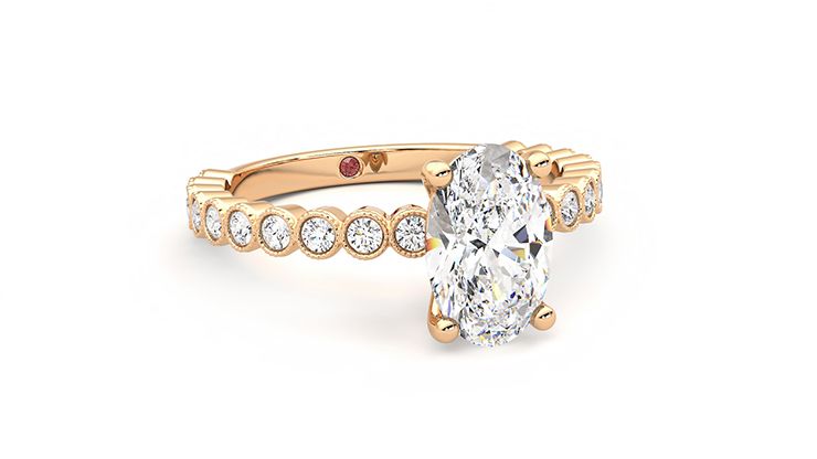 Taylor & Hart Flourish Oval Engagement Ring 360 degree image 4