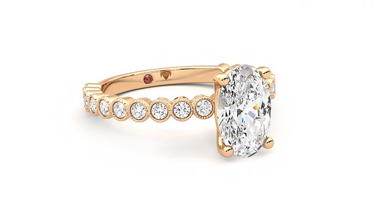 Taylor & Hart Flourish Oval Engagement Ring 360 degree image 5