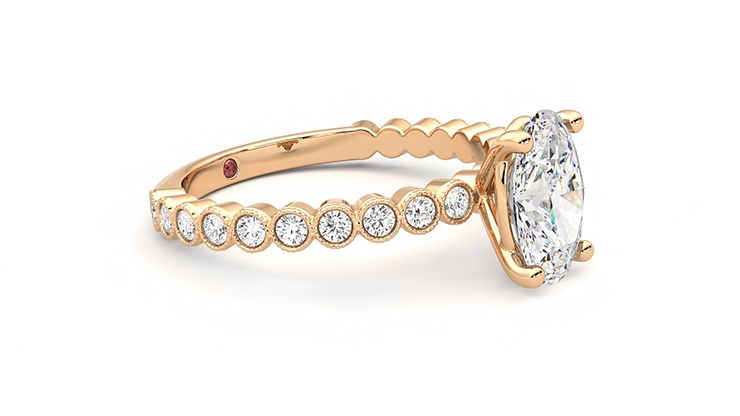 Taylor & Hart Flourish Oval Engagement Ring 360 degree image 7