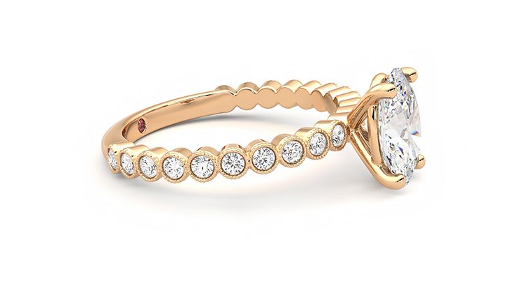 Taylor & Hart Flourish Oval Engagement Ring 360 degree image 8