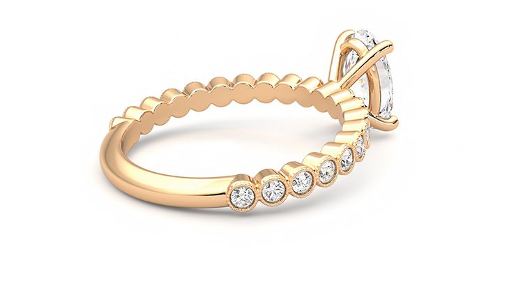Taylor & Hart Flourish Oval Engagement Ring 360 degree image 12