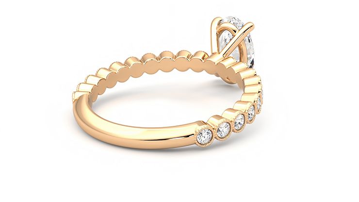 Taylor & Hart Flourish Oval Engagement Ring 360 degree image 13