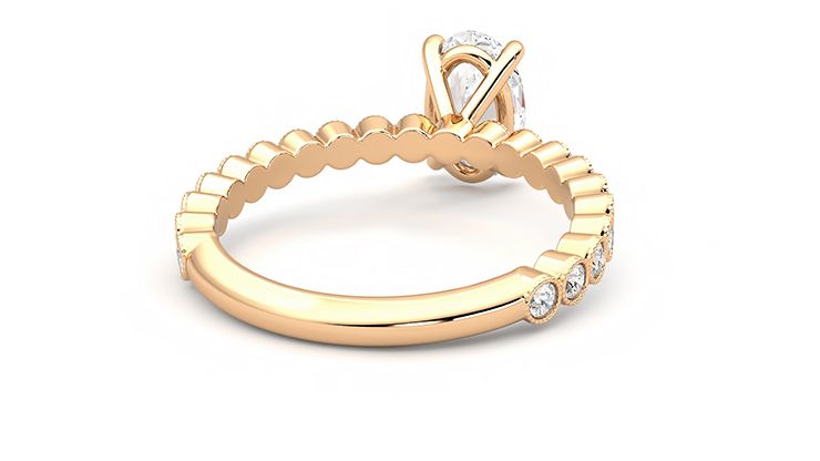 Taylor & Hart Flourish Oval Engagement Ring 360 degree image 14