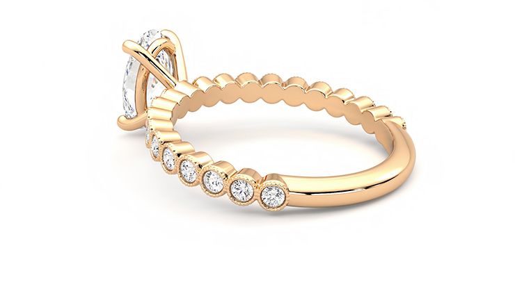 Taylor & Hart Flourish Oval Engagement Ring 360 degree image 18