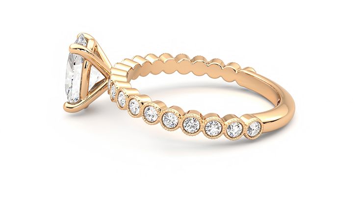 Taylor & Hart Flourish Oval Engagement Ring 360 degree image 20