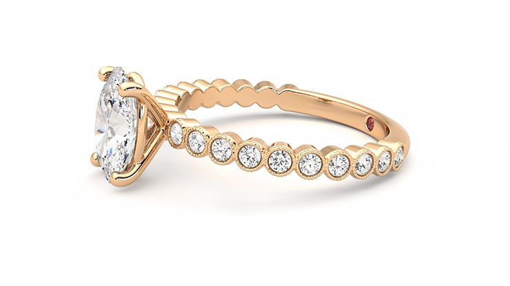 Taylor & Hart Flourish Oval Engagement Ring 360 degree image 22