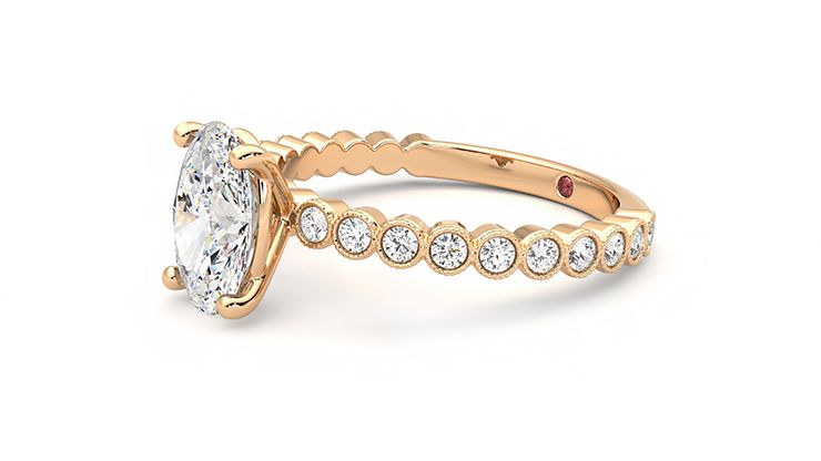 Taylor & Hart Flourish Oval Engagement Ring 360 degree image 23