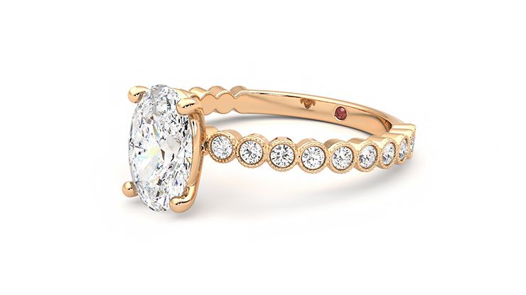 Taylor & Hart Flourish Oval Engagement Ring 360 degree image 24