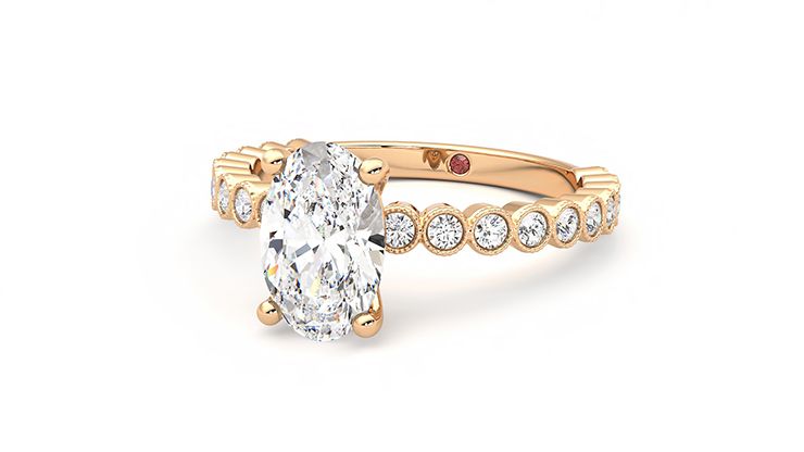Taylor & Hart Flourish Oval Engagement Ring 360 degree image 26