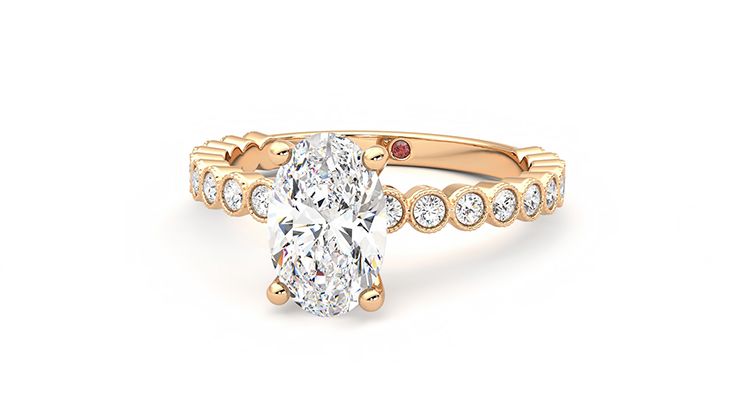 Taylor & Hart Flourish Oval Engagement Ring 360 degree image 27
