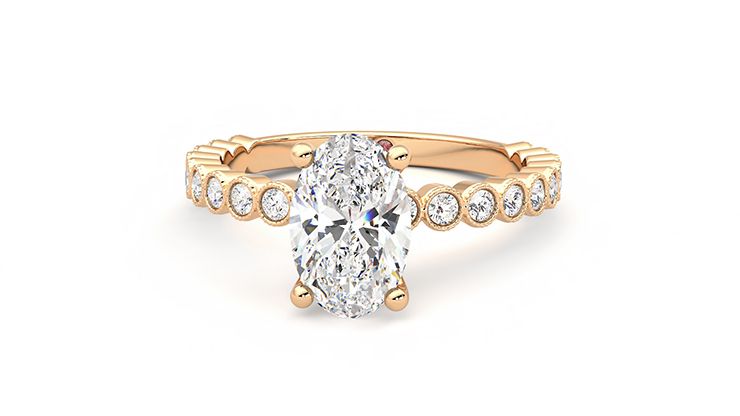 Taylor & Hart Flourish Oval Engagement Ring 360 degree image 28