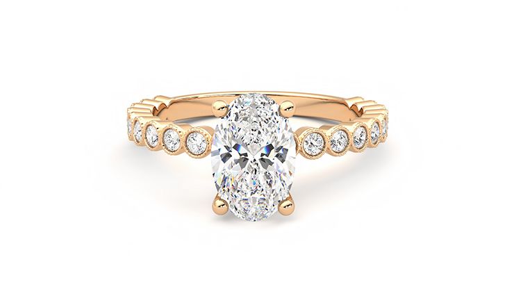 Taylor & Hart Flourish Oval Engagement Ring 360 degree image 29