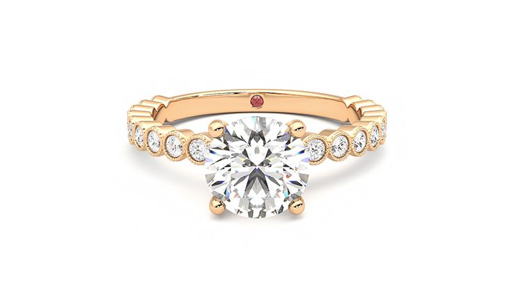 Taylor & Hart Flourish Round Engagement Ring 360 degree image 0
