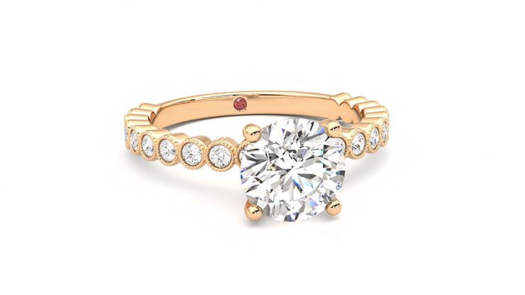 Taylor & Hart Flourish Round Engagement Ring 360 degree image 3