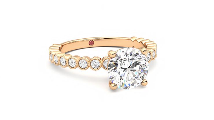 Taylor & Hart Flourish Round Engagement Ring 360 degree image 4