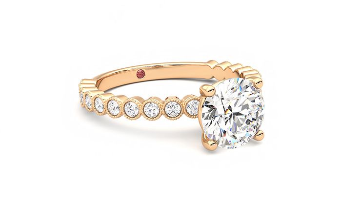 Taylor & Hart Flourish Round Engagement Ring 360 degree image 5