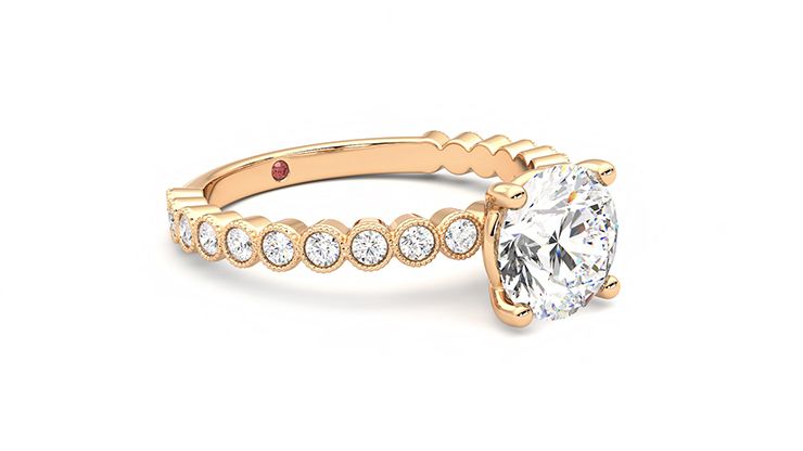 Taylor & Hart Flourish Round Engagement Ring 360 degree image 6