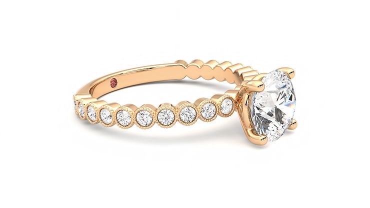Taylor & Hart Flourish Round Engagement Ring 360 degree image 7
