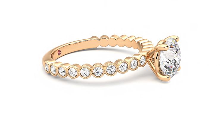 Taylor & Hart Flourish Round Engagement Ring 360 degree image 8