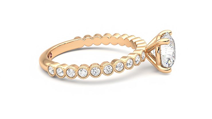 Taylor & Hart Flourish Round Engagement Ring 360 degree image 9
