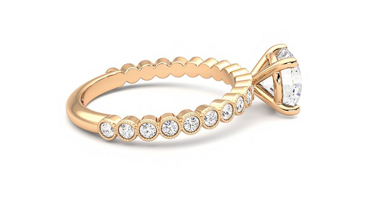 Taylor & Hart Flourish Round Engagement Ring 360 degree image 10