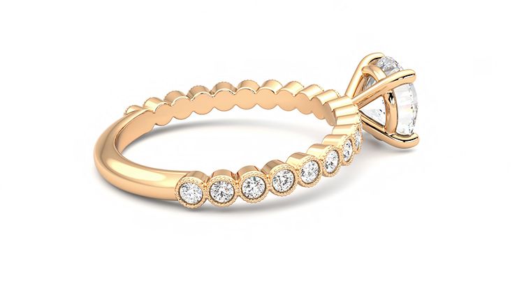 Taylor & Hart Flourish Round Engagement Ring 360 degree image 11