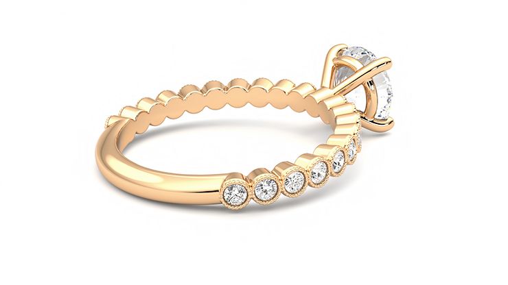 Taylor & Hart Flourish Round Engagement Ring 360 degree image 12