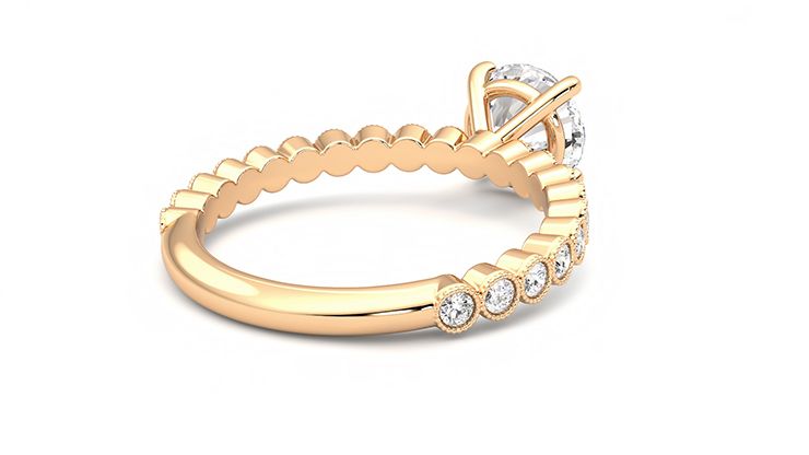 Taylor & Hart Flourish Round Engagement Ring 360 degree image 13