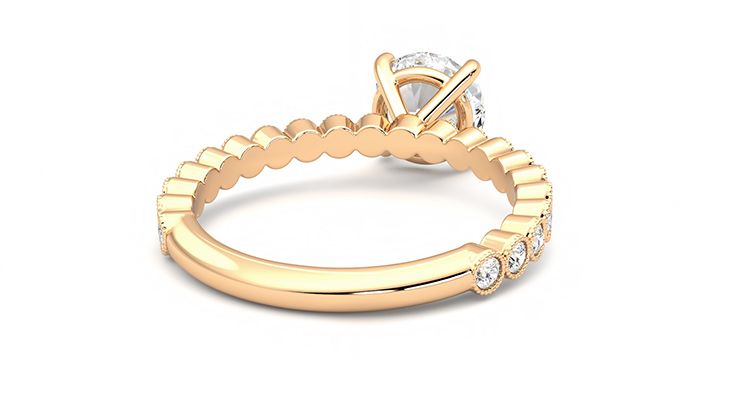 Taylor & Hart Flourish Round Engagement Ring 360 degree image 14