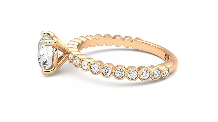 Taylor & Hart Flourish Round Engagement Ring 360 degree image 21