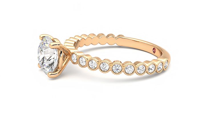 Taylor & Hart Flourish Round Engagement Ring 360 degree image 22