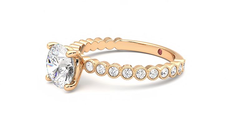 Taylor & Hart Flourish Round Engagement Ring 360 degree image 23
