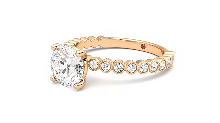 Taylor & Hart Flourish Round Engagement Ring 360 degree image 24