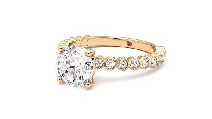 Taylor & Hart Flourish Round Engagement Ring 360 degree image 25