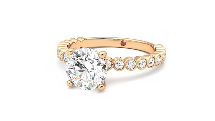 Taylor & Hart Flourish Round Engagement Ring 360 degree image 26