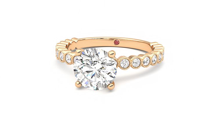 Taylor & Hart Flourish Round Engagement Ring 360 degree image 27