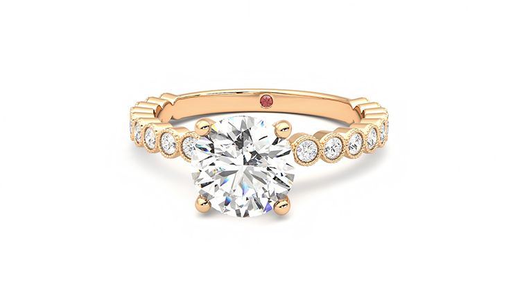 Taylor & Hart Flourish Round Engagement Ring 360 degree image 28