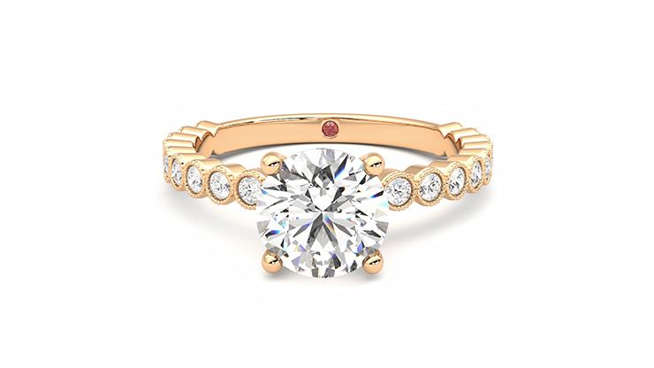 Taylor & Hart Flourish Round Engagement Ring 360 degree image 29