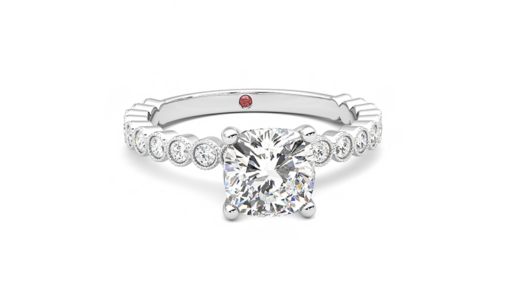 Taylor & Hart Flourish Cushion Engagement Ring 360 degree image 2