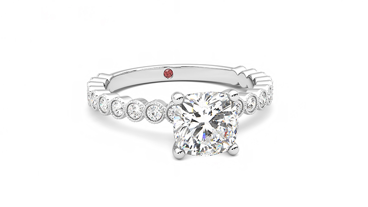Taylor & Hart Flourish Cushion Engagement Ring 360 degree image 3