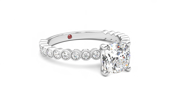Taylor & Hart Flourish Cushion Engagement Ring 360 degree image 5