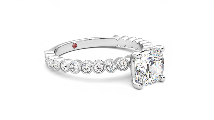 Taylor & Hart Flourish Cushion Engagement Ring 360 degree image 6