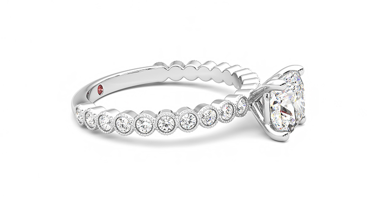 Taylor & Hart Flourish Cushion Engagement Ring 360 degree image 8