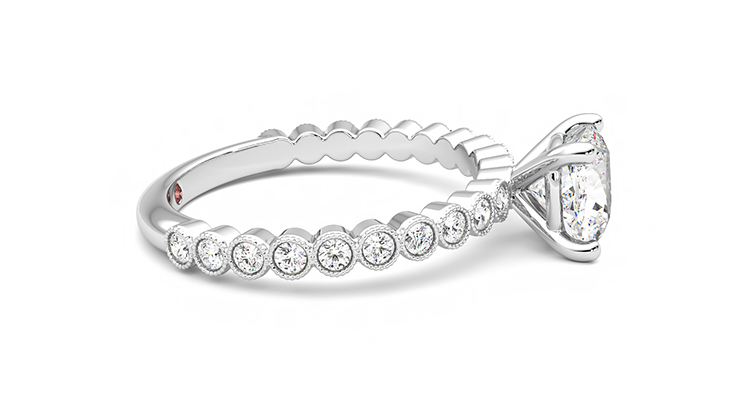 Taylor & Hart Flourish Cushion Engagement Ring 360 degree image 9