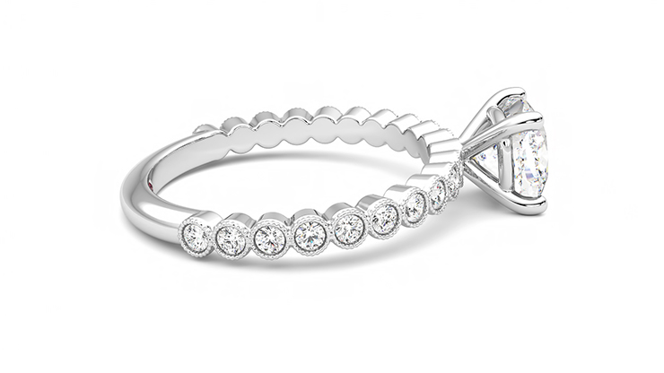 Taylor & Hart Flourish Cushion Engagement Ring 360 degree image 10