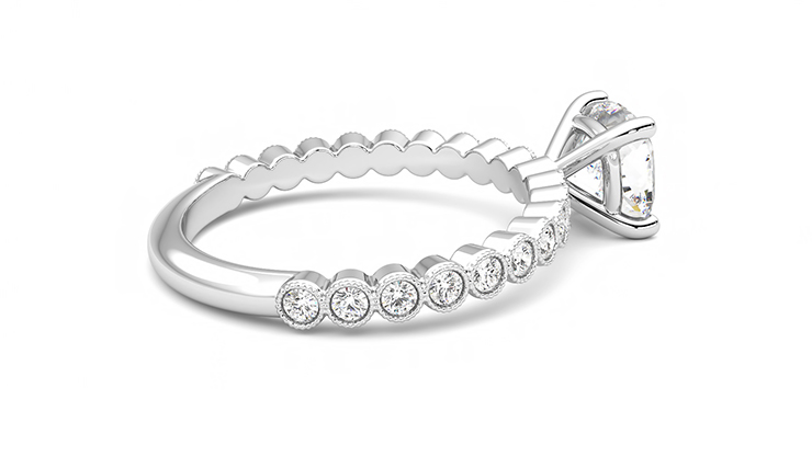 Taylor & Hart Flourish Cushion Engagement Ring 360 degree image 11