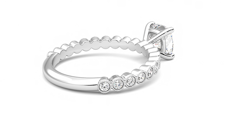 Taylor & Hart Flourish Cushion Engagement Ring 360 degree image 12