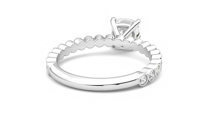 Taylor & Hart Flourish Cushion Engagement Ring 360 degree image 14