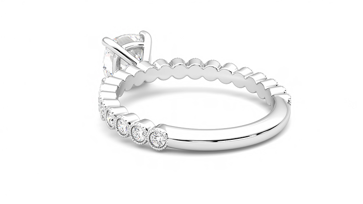 Taylor & Hart Flourish Cushion Engagement Ring 360 degree image 17
